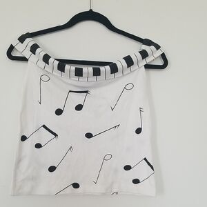 Musical Note Off-Shoulder Top. I'm a small & wore this once. It is now vintage